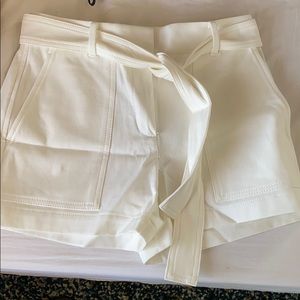 Cream Ann Taylor Shorts with Tie Waist 0 petite